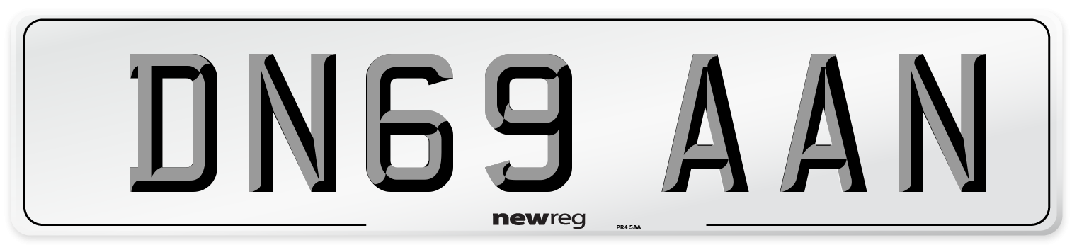 DN69 AAN Number Plate from New Reg